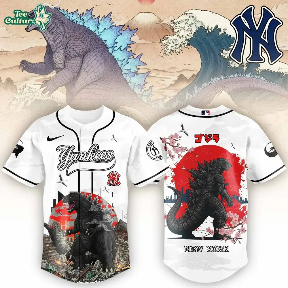 New York Yankees x King of the Monsters Japanese Art Baseball Jersey Image