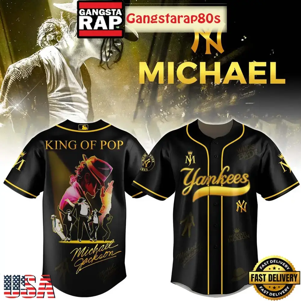 New York Yankees x Michael Jackson King Of Pop Baseball Jersey Image