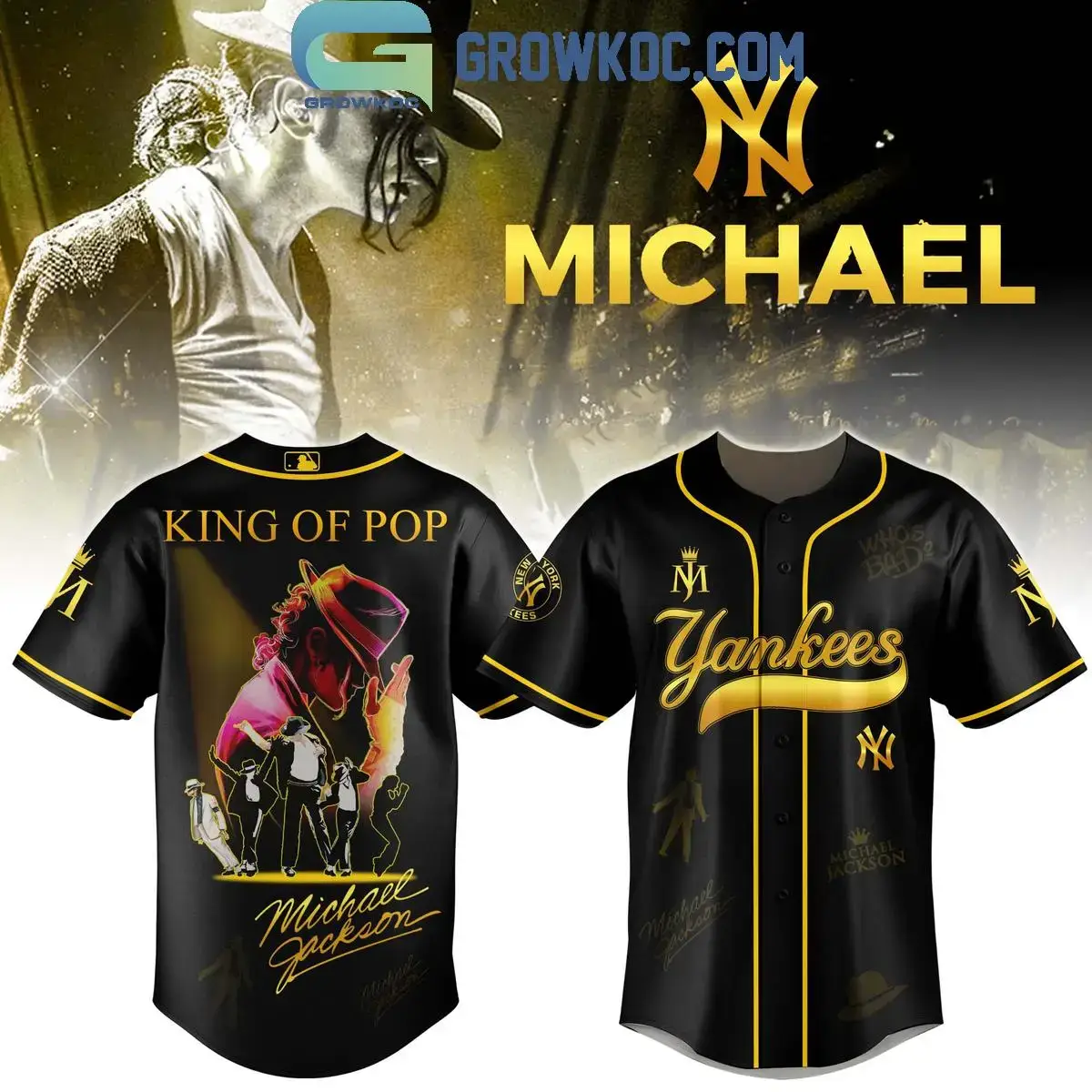 New York Yankees x Michael Jackson King Of Pop Jersey Image