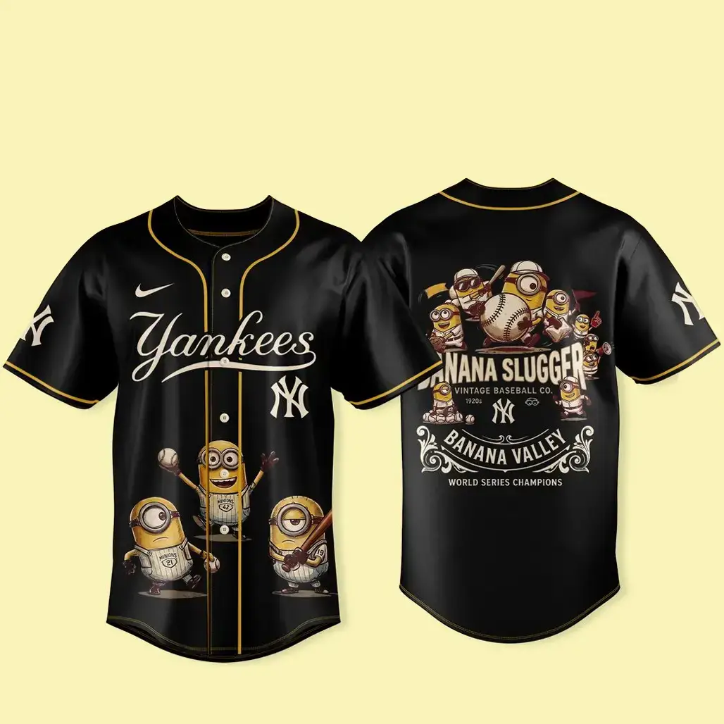 New York Yankees x Minions and Monsters 2026 Vintage 1920s Baseball Jersey Image