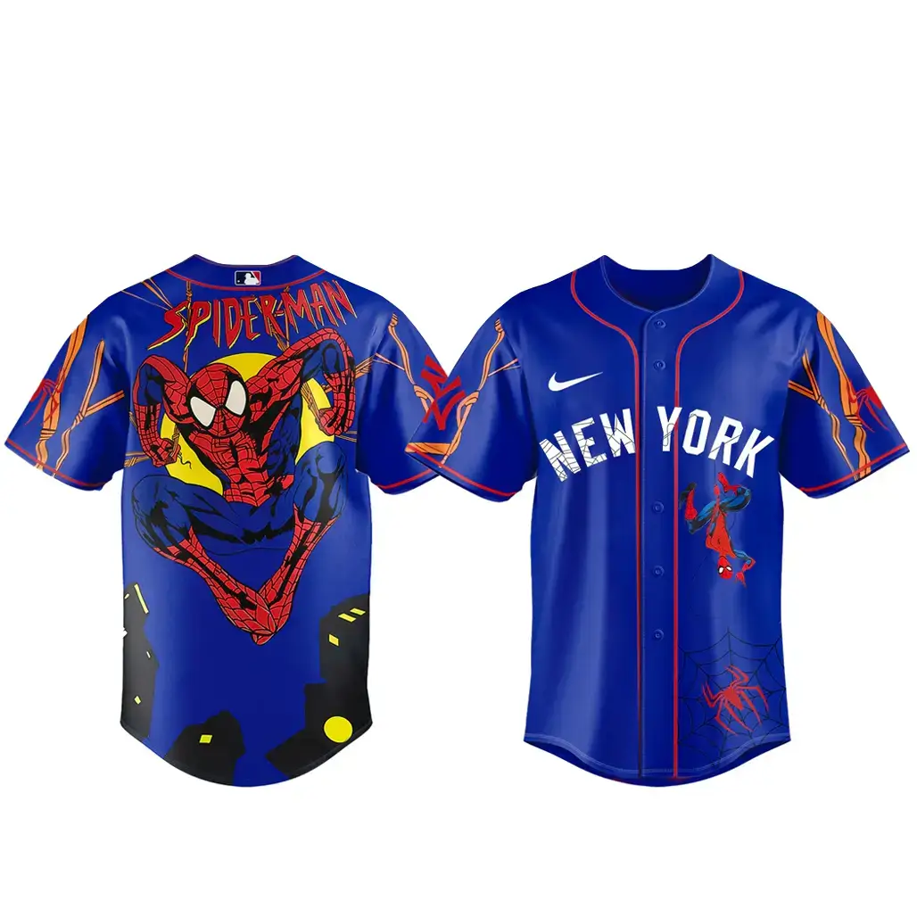 New York Yankees x Spider Man Brand New Day 2026 Baseball Jersey Image