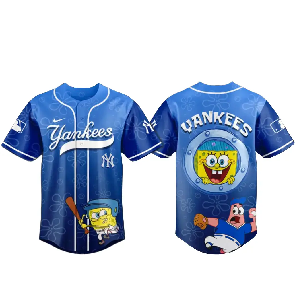 New York Yankees x SpongeBob Home Run Baseball Jersey Image