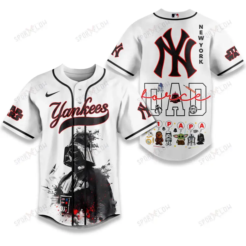 New York Yankees X Star Wars The Force Dad Father'S Day Baseball Jersey Image