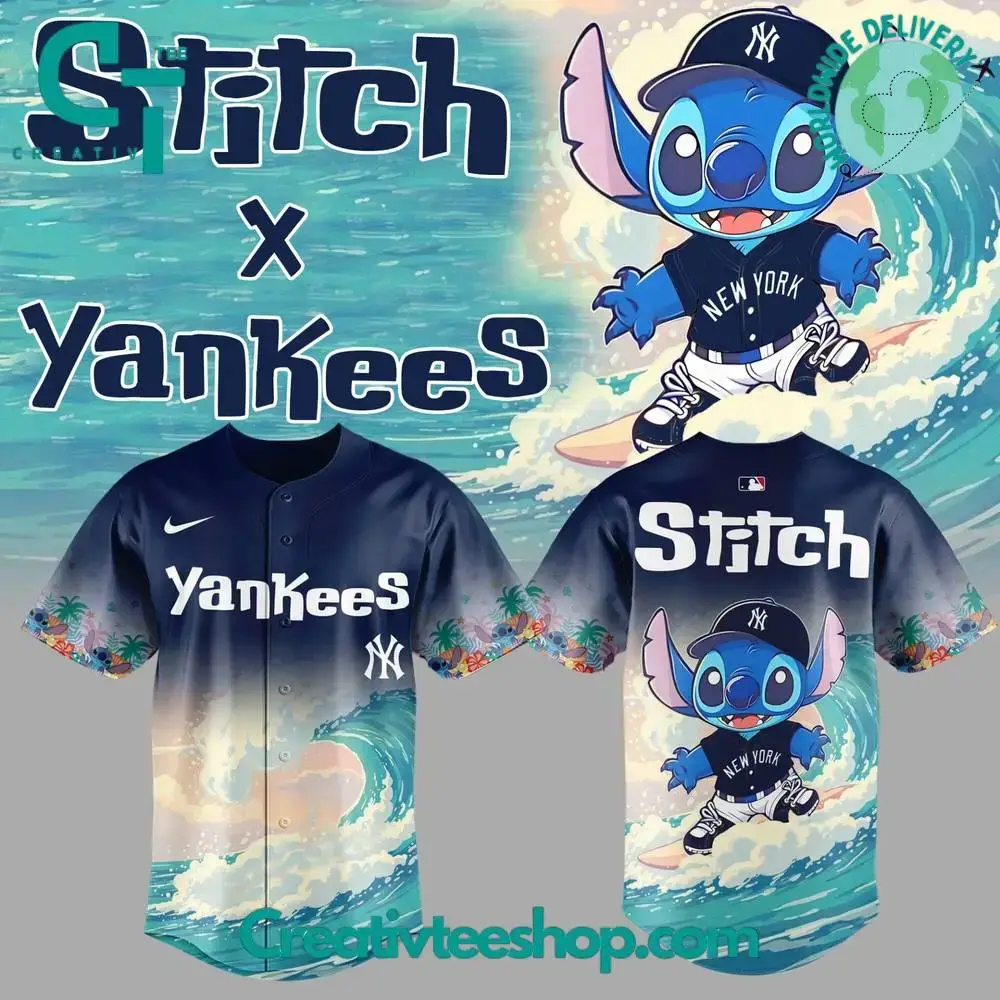 New York Yankees X Stitch Surfing Special Baseball Jersey Image