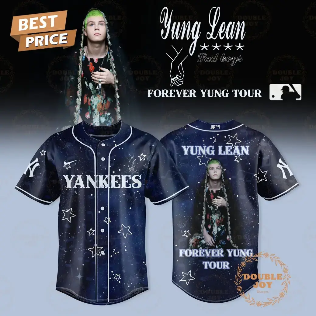 New York Yankees x Yung Lean Tour Forever Yung Tour 2025 Baseball Jersey Image