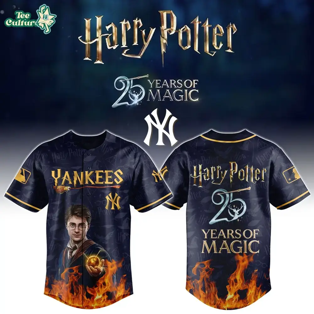 NEWEST New York Yankees x Harry Potter 25 Years of Magic Baseball Jersey Image