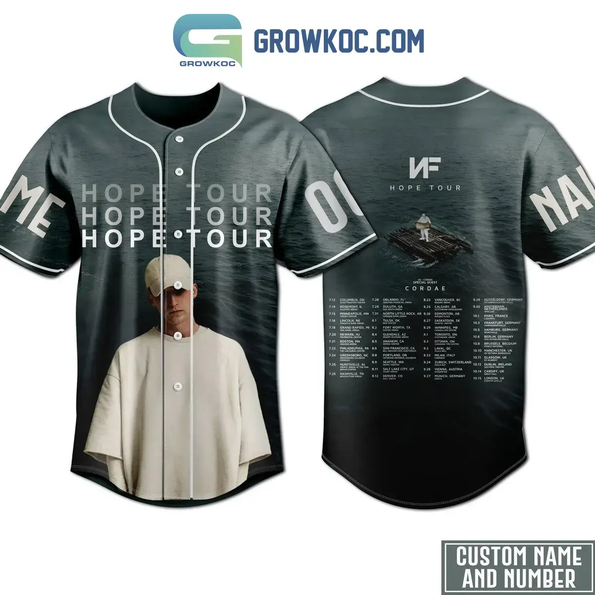 NF Hope Tour 2023 Personalized Baseball Jersey Image