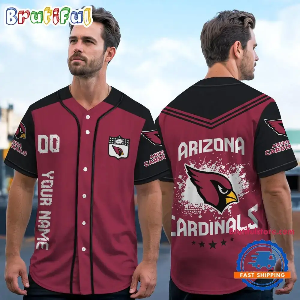 NFL Arizona Cardinals Personalized Baseball Jersey Image