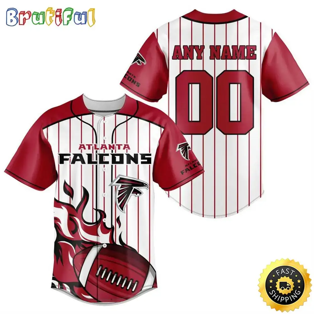 NFL Atlanta Falcons Baseball Jersey 3D Personalized Customization Options Available Image