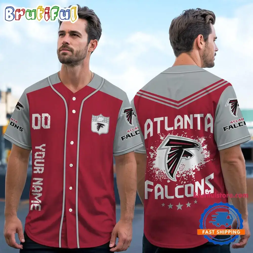 NFL Atlanta Falcons Personalized Baseball Jersey Image