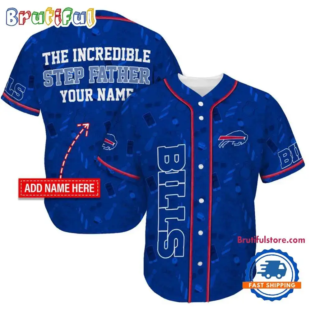 NFL Buffalo Bills The Increadible Step Father's Day Baseball Jersey Image