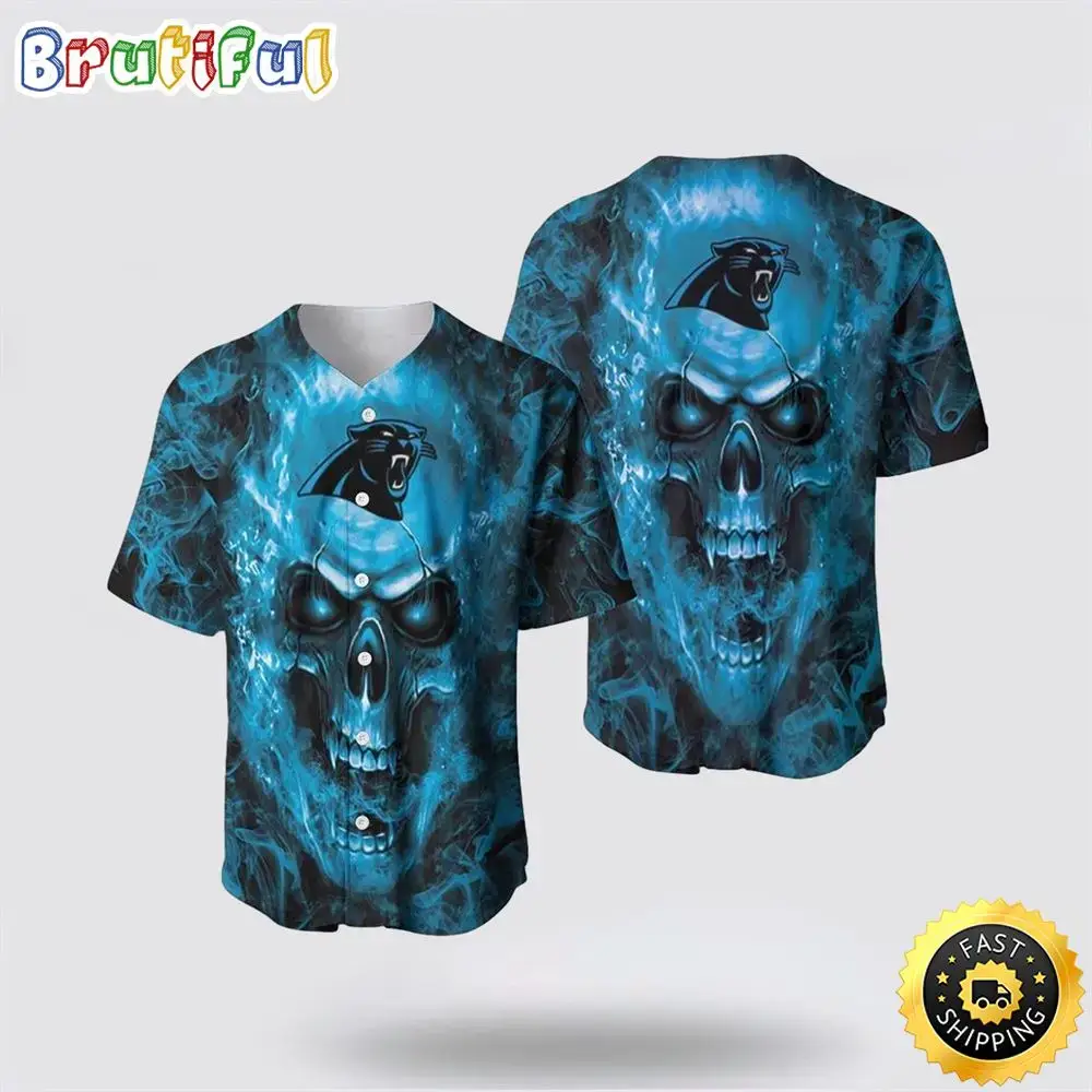 NFL Carolina Panthers Steelers Baseball Jersey Skull Unleash Your Team Spirit With Trendy Designs Image