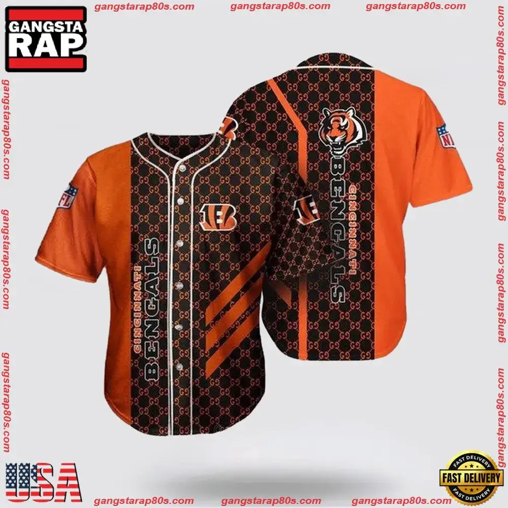 NFL Cincinnati Bengals All Over Print New Design Baseball Jersey Shirt Image