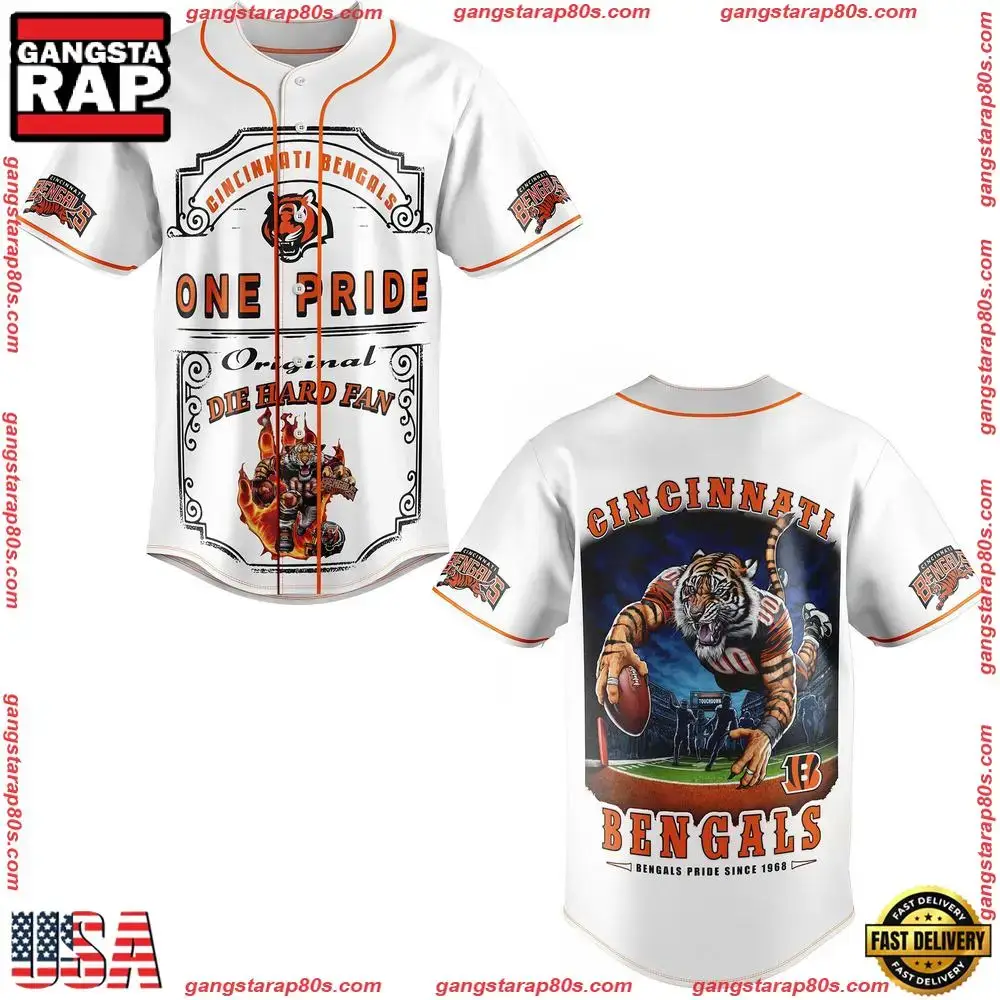 NFL Cincinnati Bengals One Pride Original Die Hard Fan Baseball Jersey Image