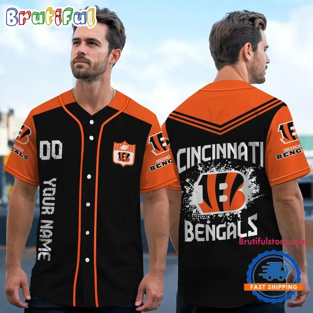 NFL Cincinnati Bengals Personalized Baseball Jersey Image