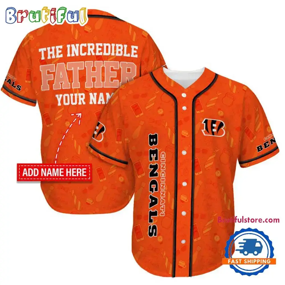 NFL Cincinnati Bengals The Increadible Father Baseball Jersey Image