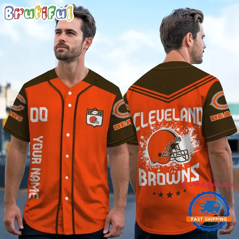 NFL Cleveland Browns Personalized Baseball Jersey Image