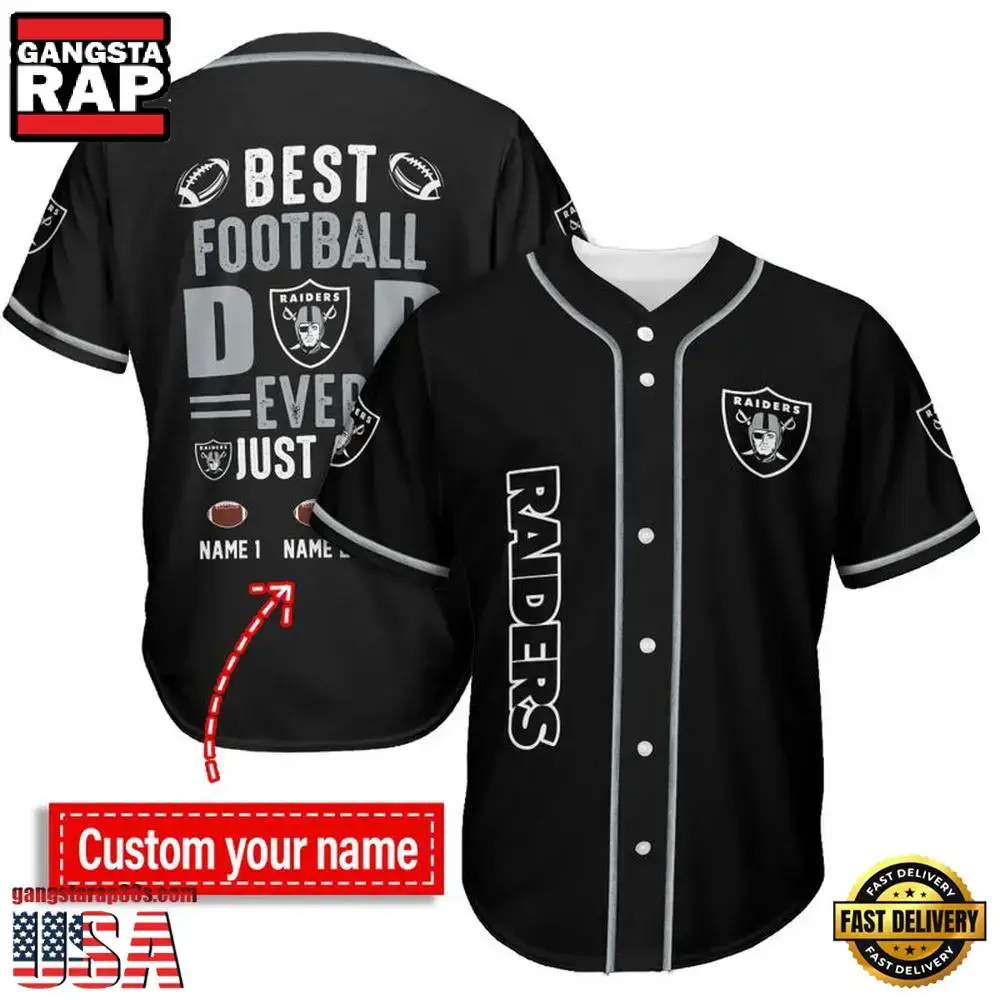 NFL Custom Name Las Vegas Raiders Best Dad Ever New Design Baseball Jersey Shirt Image