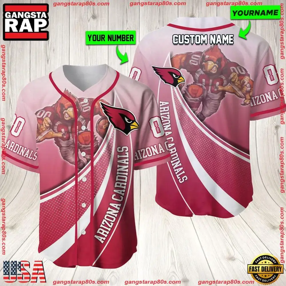 NFL Custom Name Number Arizona Cardinals Mascot Football Baseball Jersey Shirt Image