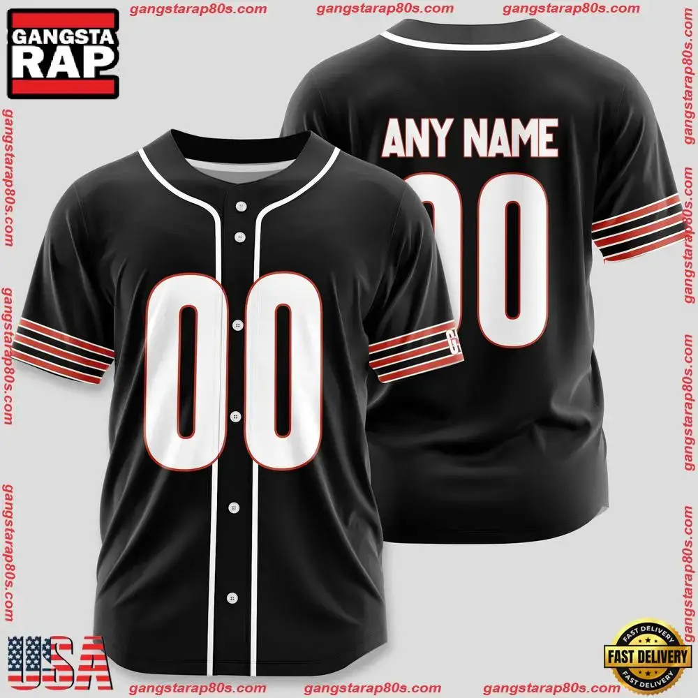NFL Custom Name Number Chicago Bears Team Baseball Jersey Shirt Image