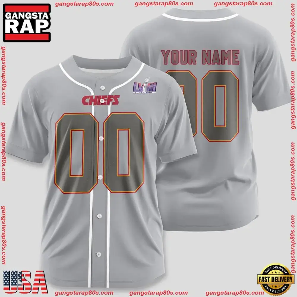 NFL Custom Name Number Kansas City Chiefs Design Baseball Jersey Shirt Image