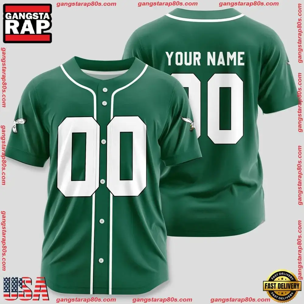 NFL Custom Name Number Philadelphia Eagles Designs Baseball Jersey Shirt Image