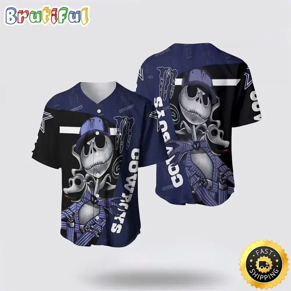 NFL Dallas Cowboys Baseball Jersey Jack Skellington Limited Edition Gift Image