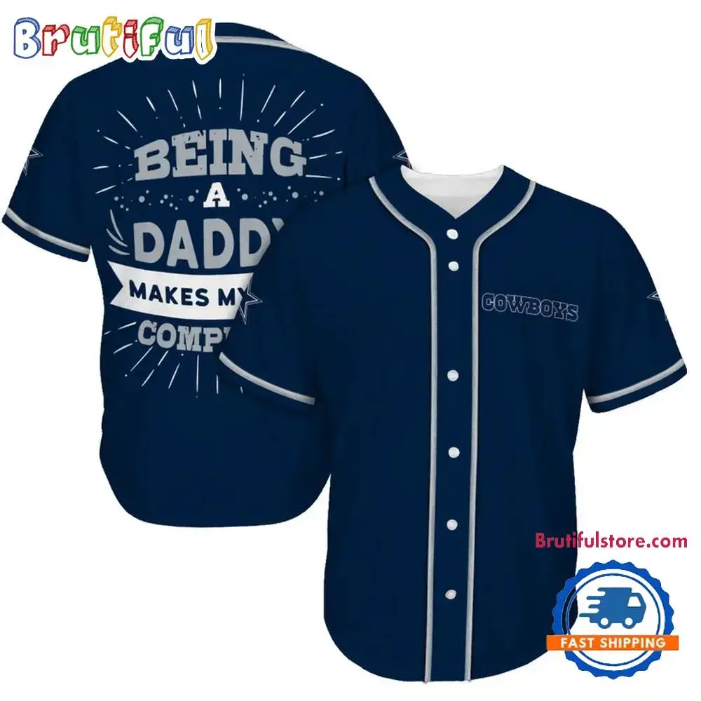 NFL Dallas Cowboys Football Being A Daddy Father's Day Baseball Jersey Image