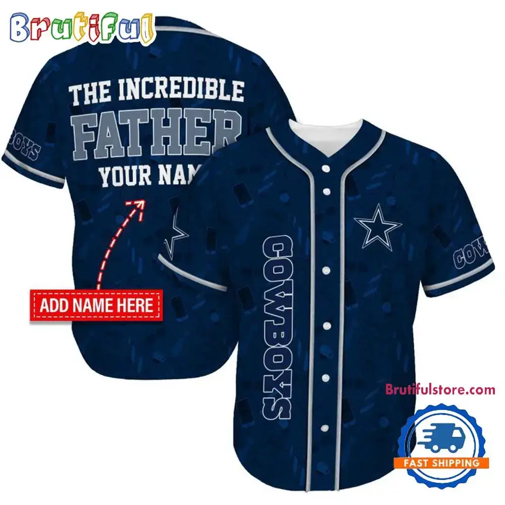 NFL Dallas Cowboys The Increadible Father Baseball Jersey Image