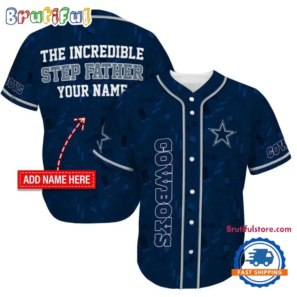 NFL Dallas Cowboys The Increadible Step Father's Day Baseball Jersey Image