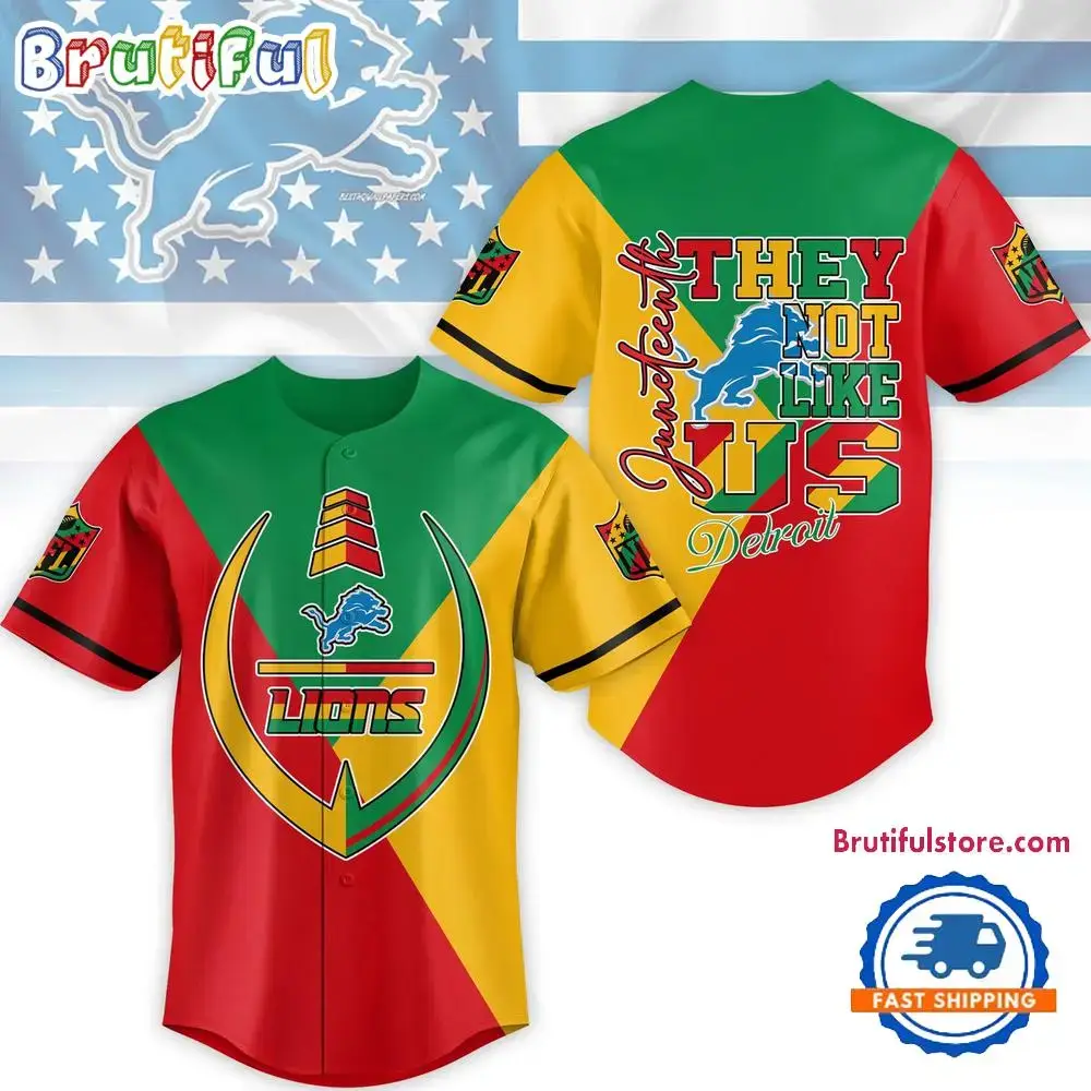 NFL Detroit Lions Juneteenth Month They Not Like US Baseball Jersey Image