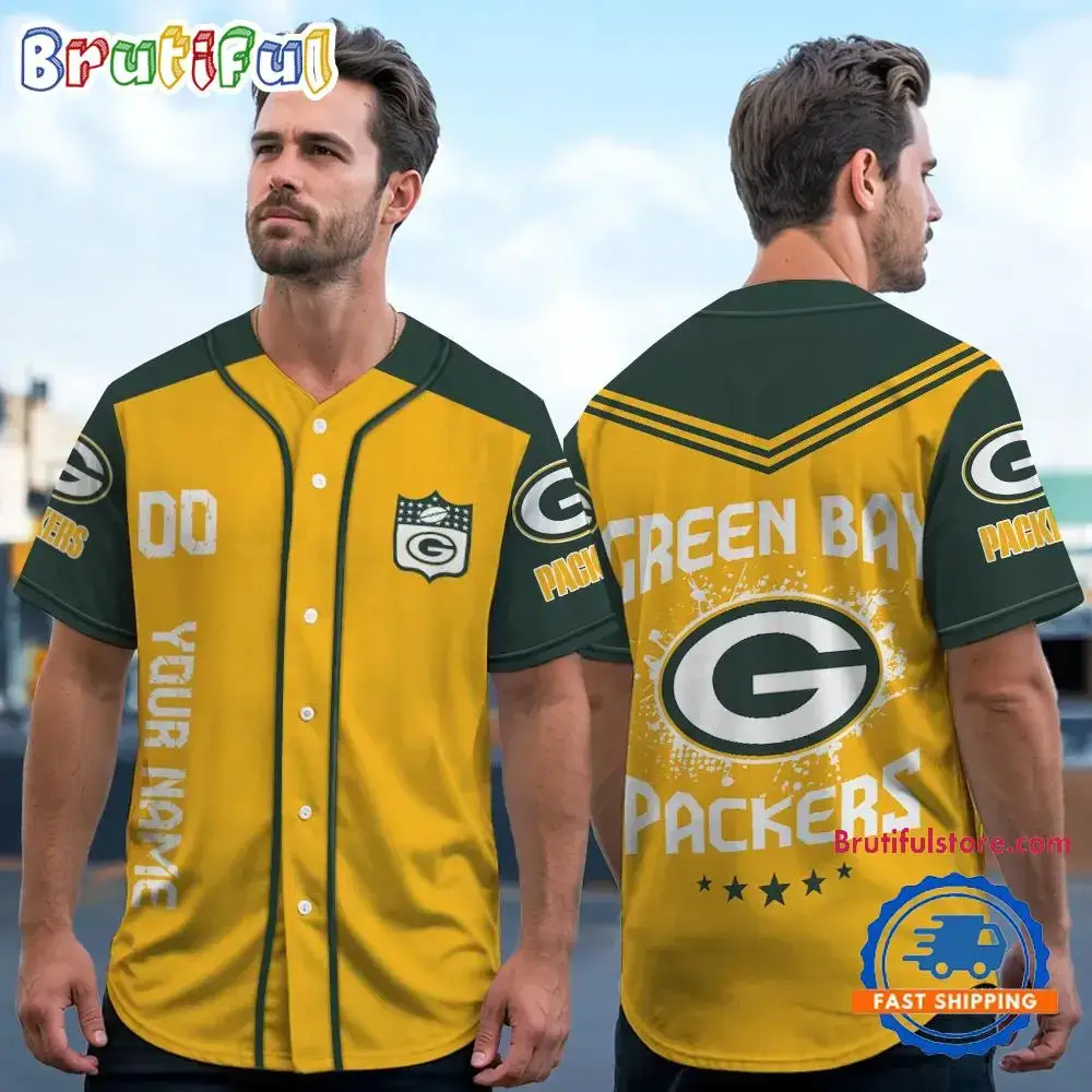 NFL Green Bay Packers Personalized Baseball Jersey Image