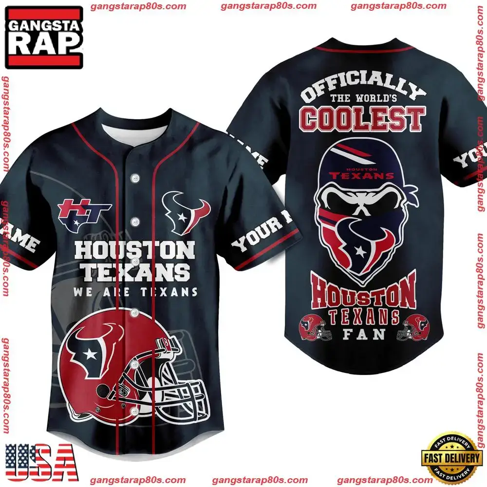 NFL Houston Texans Officially The World Coolest Baseball Jersey Image