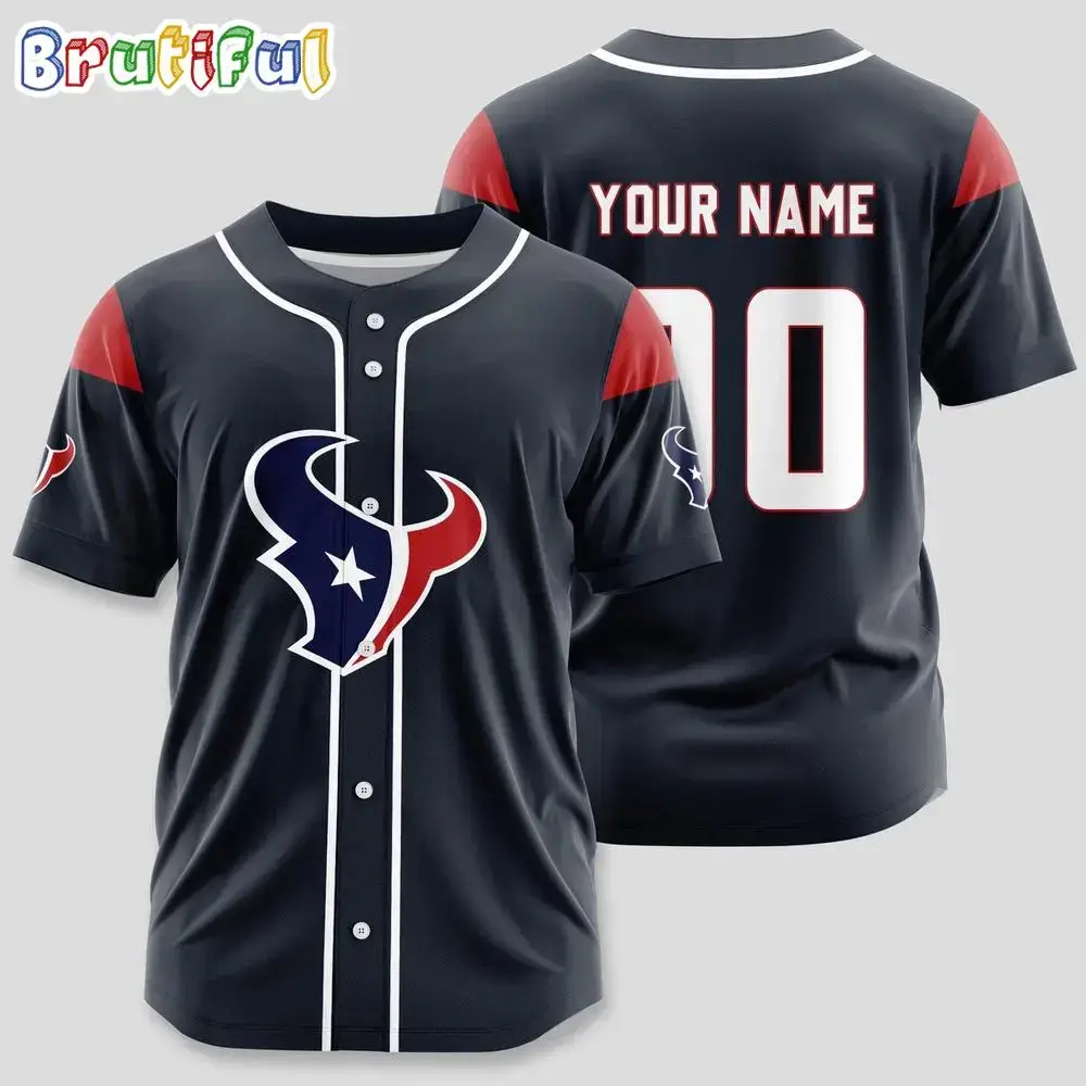 NFL Houston Texans Team Logo Custom Baseball Jersey Image
