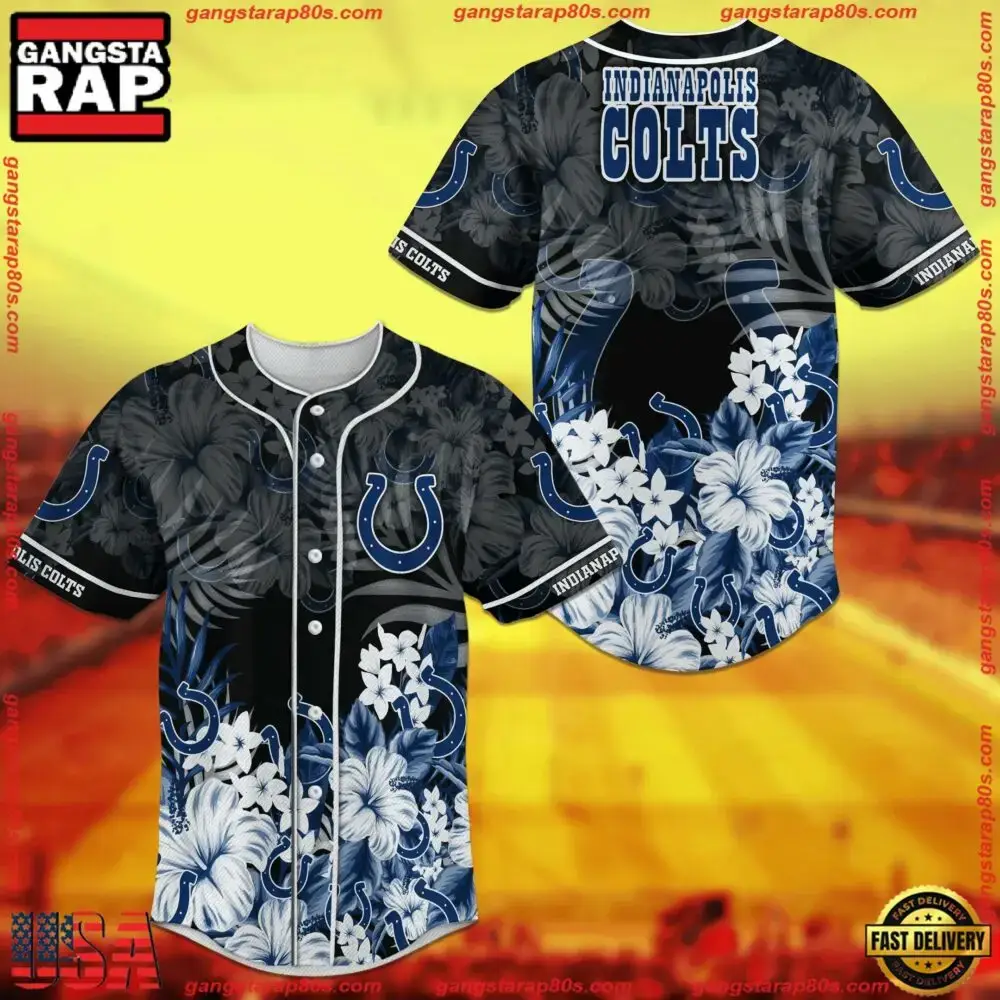 NFL Indianapolis Colts Blue New Design Baseball Jersey Shirt For Fans Image