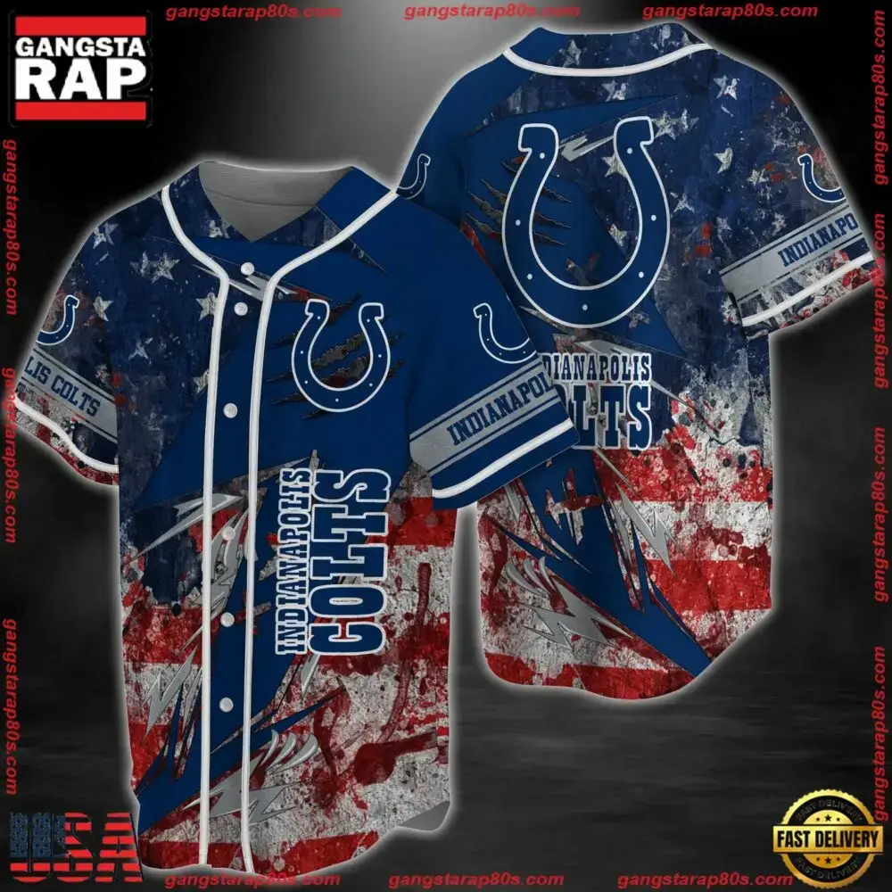 NFL Indianapolis Colts Logo New Design Baseball Jersey Shirt Image