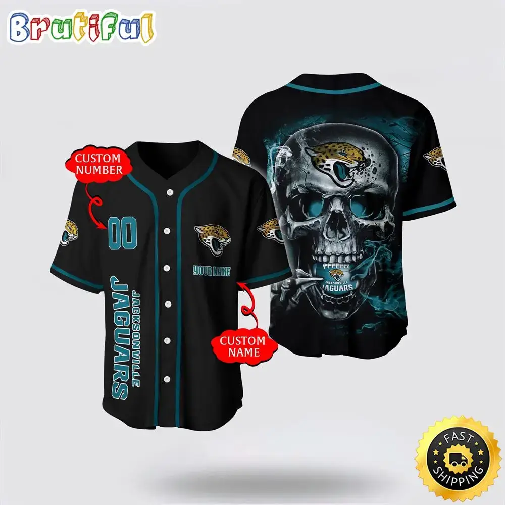 NFL Jacksonville Jaguars Baseball Jersey 3D Personalized Skull Embrace Fashion And Team Spirit Image