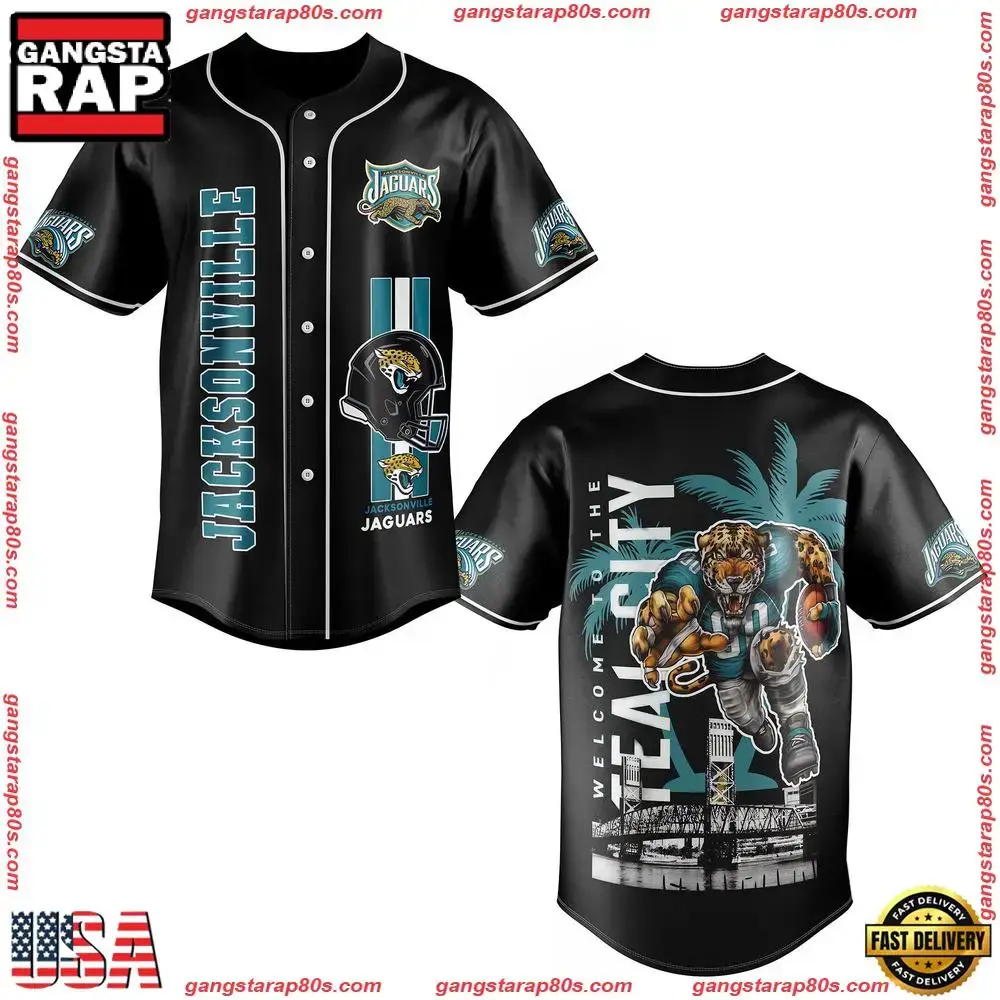 NFL Jacksonville Jaguars Welcome Come To The Feal City Baseball Jersey Image