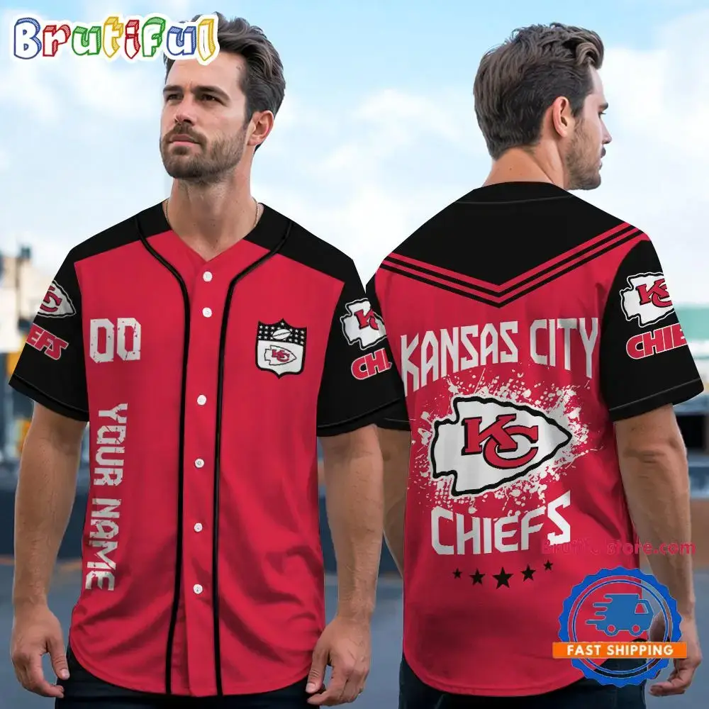 NFL Kansas City Chiefs Personalized Baseball Jersey Image