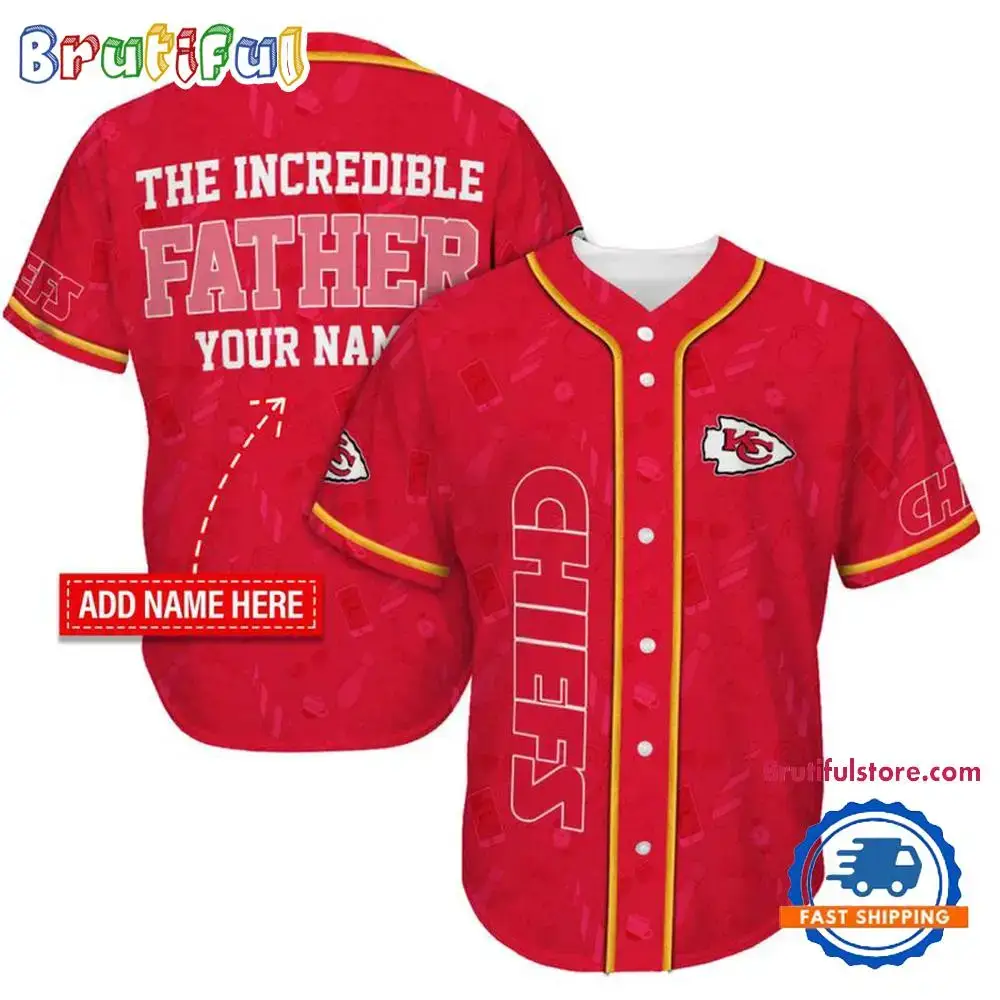 NFL Kansas City Chiefs The Increadible Father Baseball Jersey Image