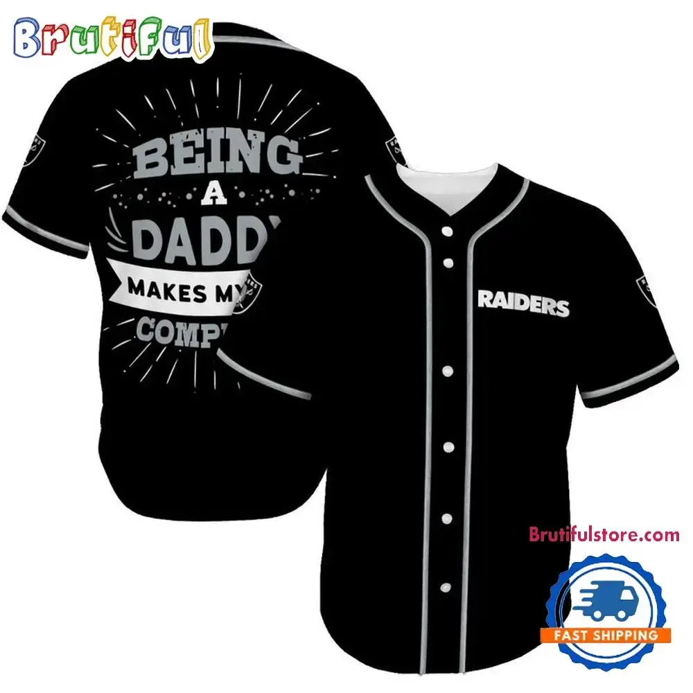 NFL Las Vegas Raiders Football Being A Daddy Father's Day Baseball Jersey Image
