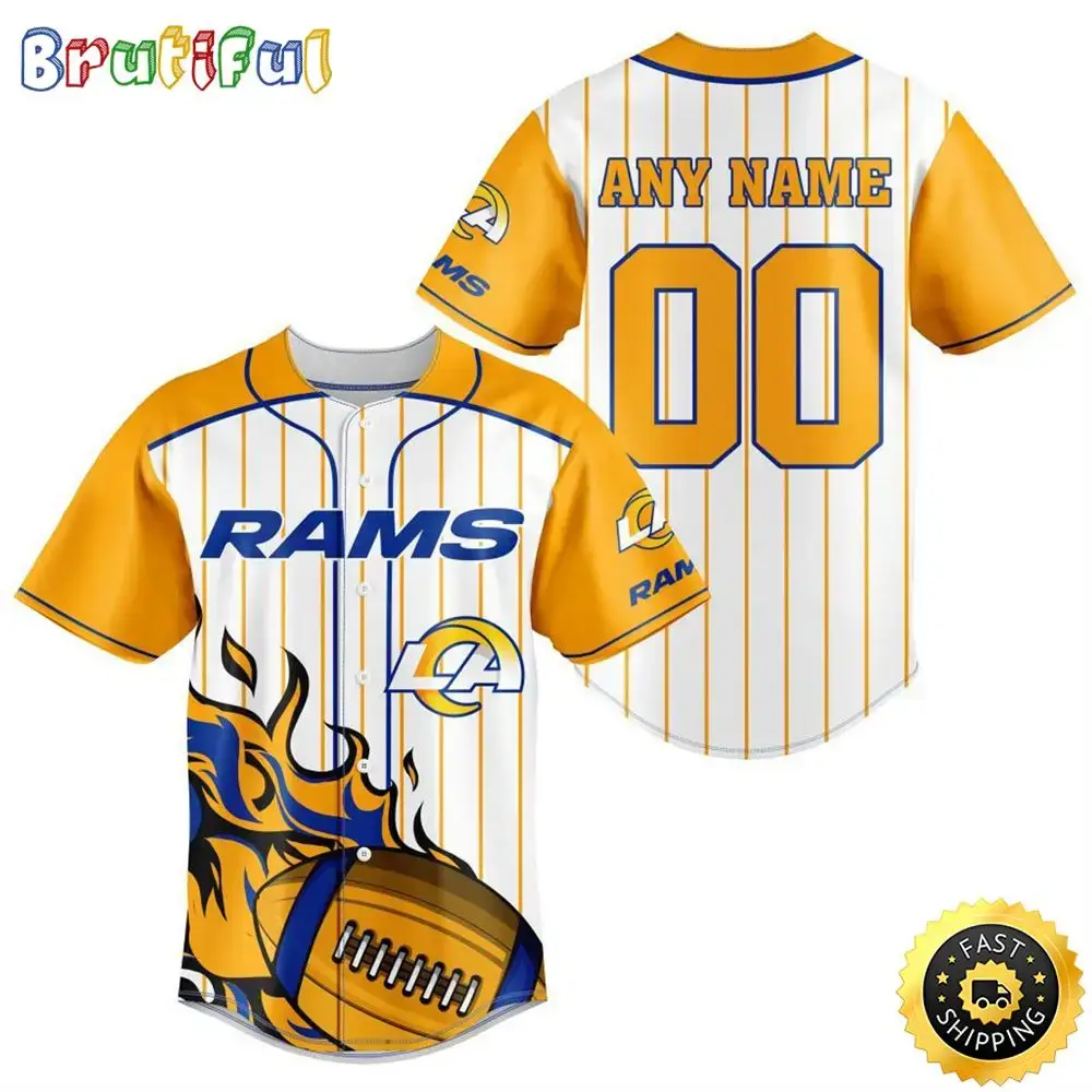 NFL Los Angeles Rams Baseball Jersey 3D Personalized Customization Options Available Image