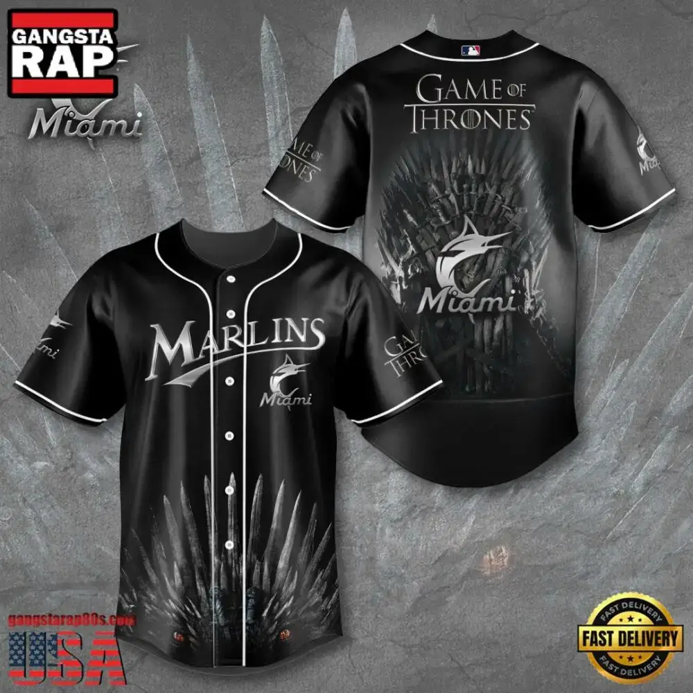NFL Miami Marlins x Game of Thrones Baseball Jersey Shirt Image