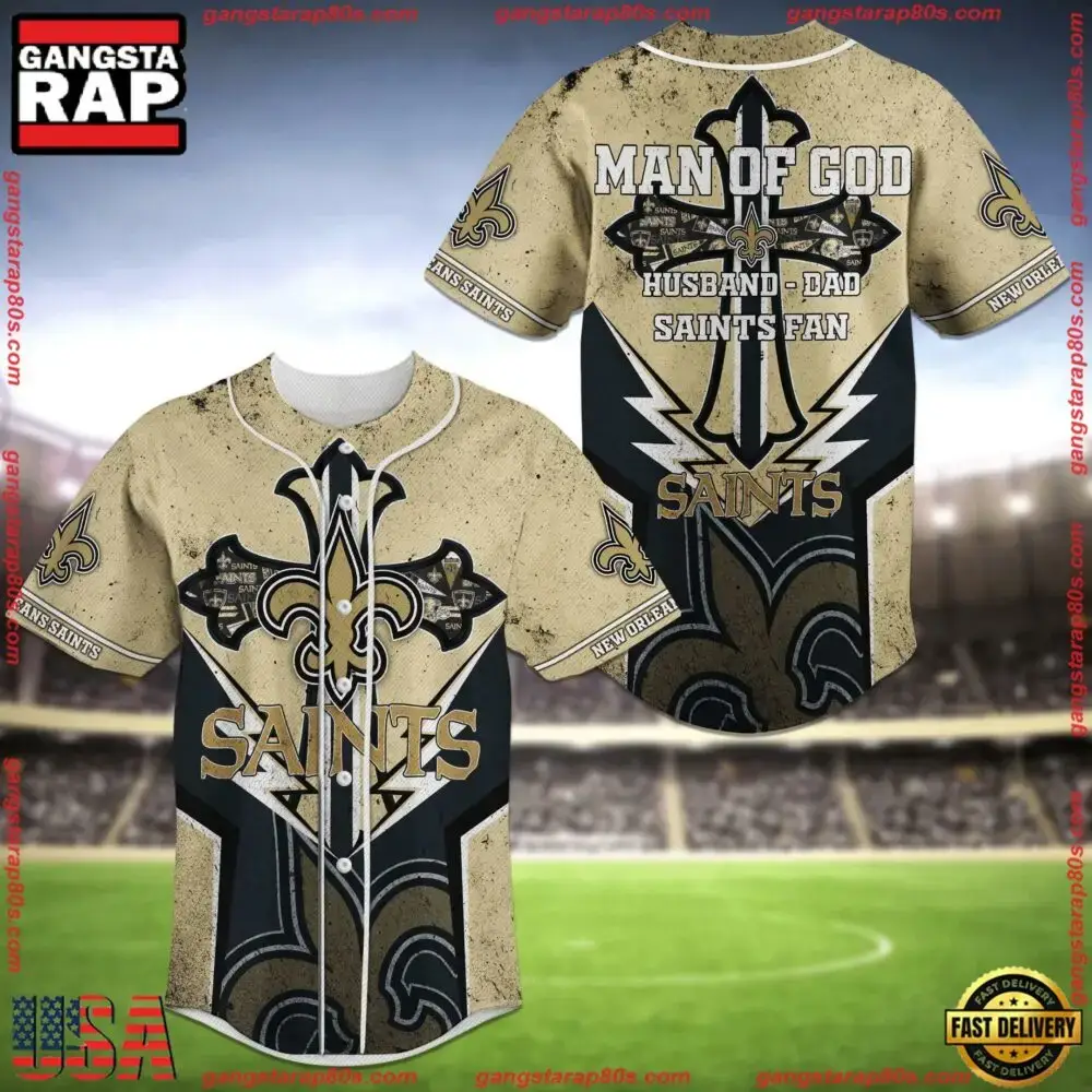 NFL New Orleans Saints New Design Baseball Jersey Shirts Image