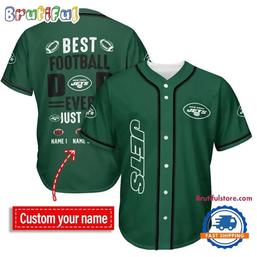NFL New York Jets Best Dad Ever Baseball Jersey Image
