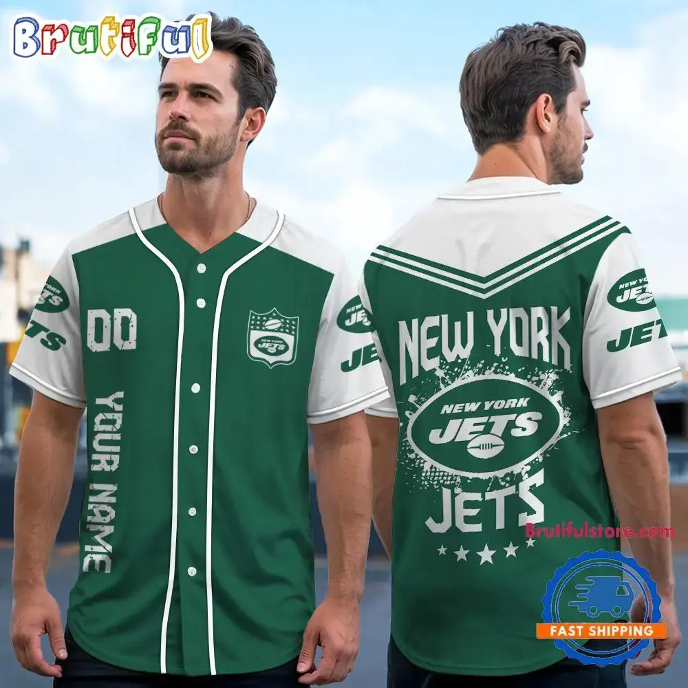 NFL New York Jets Personalized Baseball Jersey Image