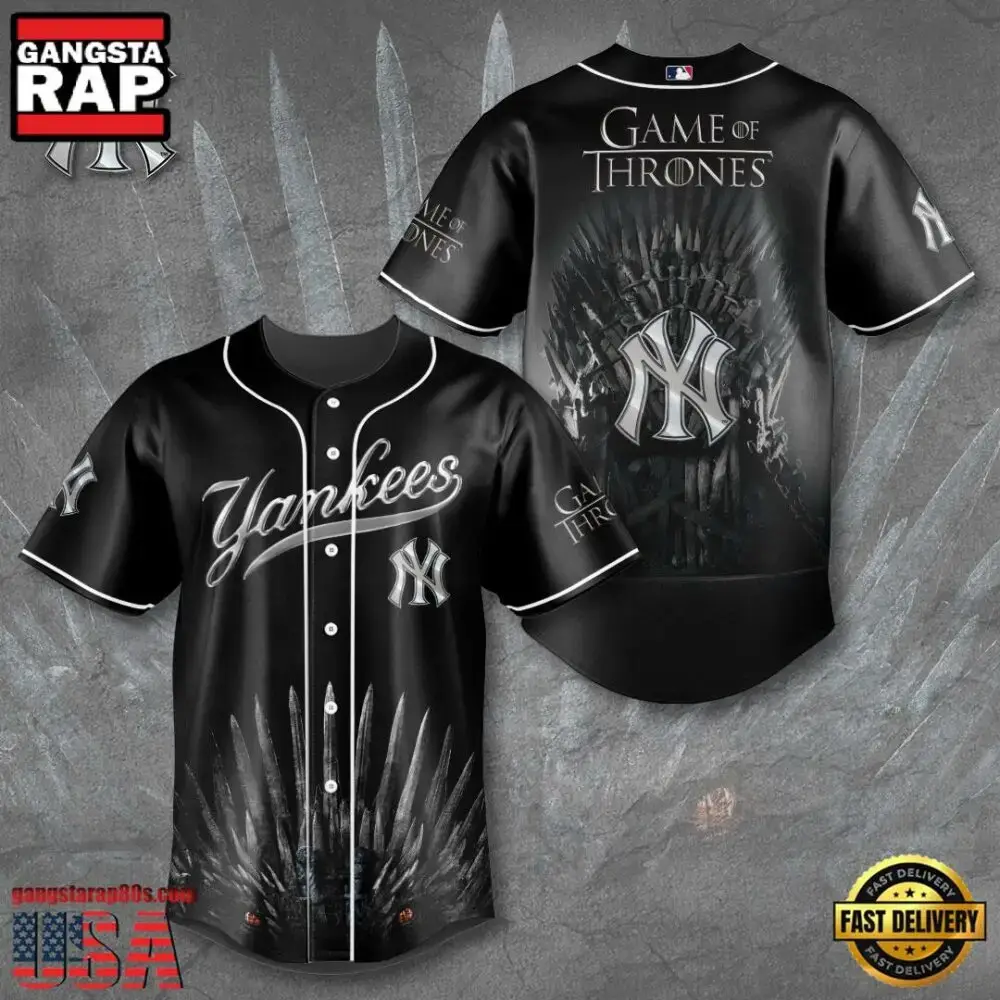 NFL New York Yankees x Game of Thrones Baseball Jersey Shirt Image
