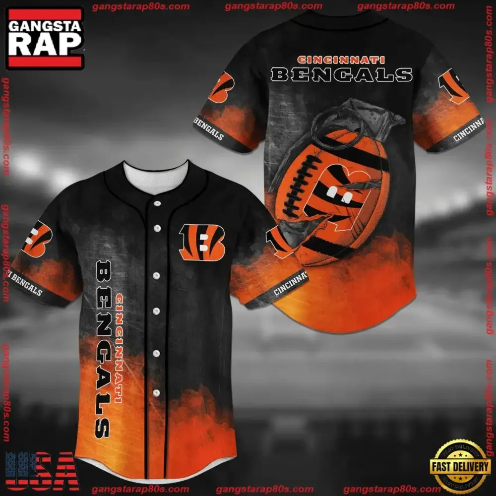 NFL NFL Cincinnati Bengals New Design Baseball Jersey Shirt Image