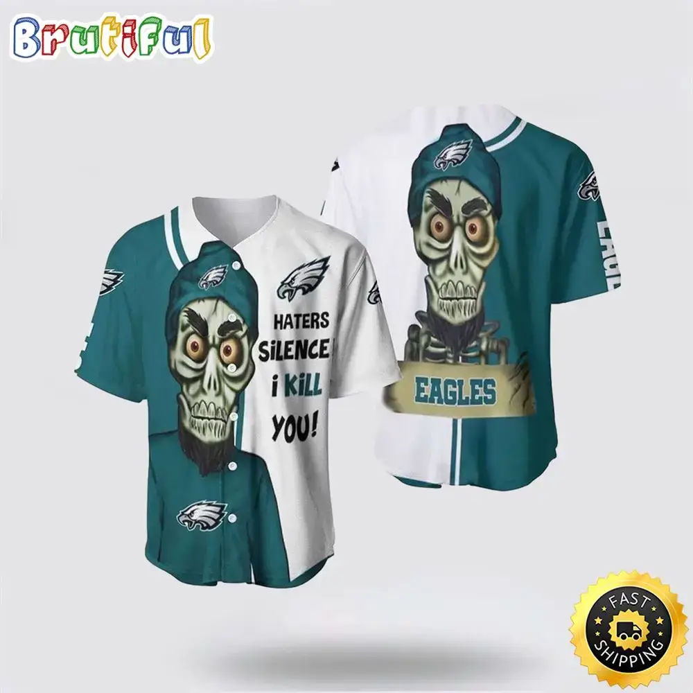 NFL Philadelphia Eagles Baseball Jersey Haters I Kill You Gift Summer Gift For Fans Image