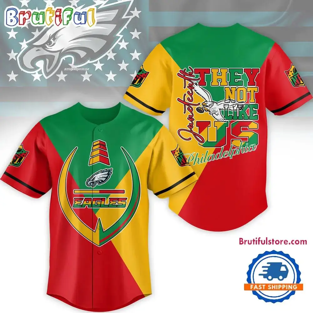 NFL Philadelphia Eagles Juneteenth Month They Not Like US Baseball Jersey Image